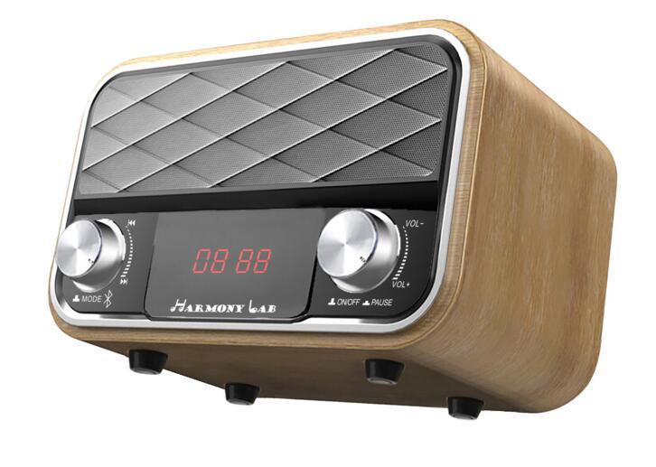 E125木質智能藍牙音箱 創意復古喇叭 雙磁喇叭 插卡家用無線音箱 支援FM收音 手機平板電腦14028