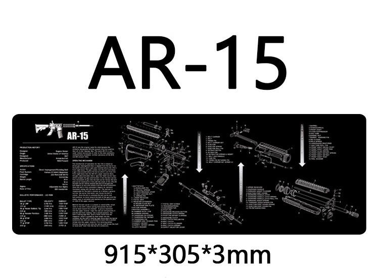 （圓仔）AR-15. 槍枝分解圖滑鼠墊/橡膠墊/工作墊（現貨）