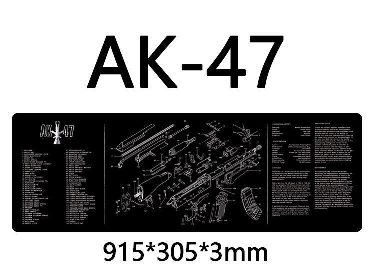 （圓仔）AK-47槍枝分解圖滑鼠墊/橡膠墊/工作墊 現貨