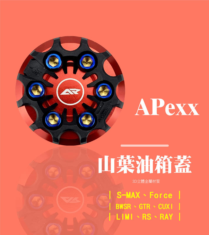 APEXX 全新設計/燒鈦螺絲/切削造型 造型油箱蓋 油箱飾蓋 適用車種 新舊勁戰系列 FORCE S-MAX BWSR