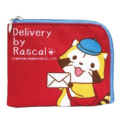 日本郵局 限定商品 Rascal 拉斯卡爾 小浣熊 提袋 萬用收納包 零錢包兼卡夾 現貨