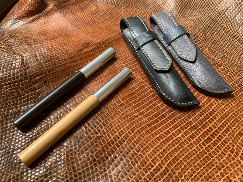 KHLS手工皮革-手工木質鋼珠筆&造型筆套