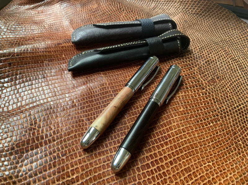 KHLS手工皮革-手工木質鋼珠筆&造型筆套