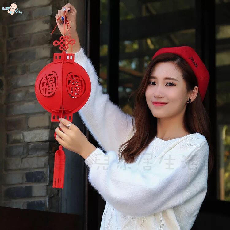 台灣現貨📣春節燈籠宮燈、創意毛氈布大紅燈籠、新年節日裝飾