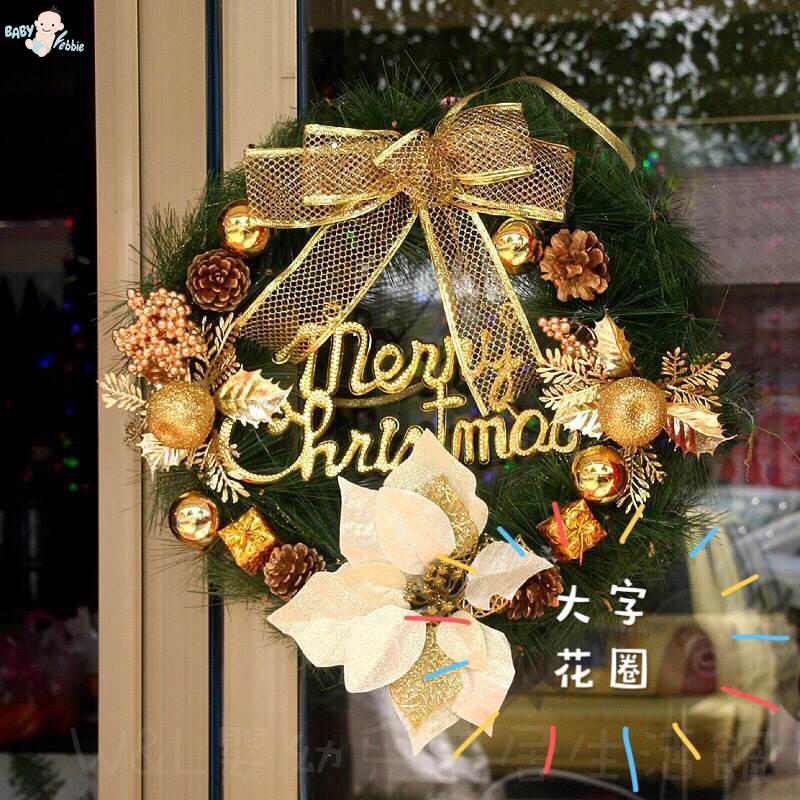 台灣現貨📣 夢幻40公分聖誕花圈～耶誕節裝飾品～