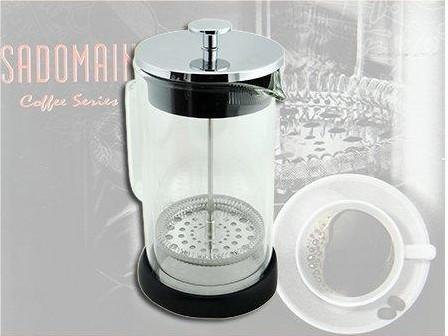 仙德曼 SADOMAIN 雙層玻璃法式濾壓壺 1000ml 沖茶壺 CF1000