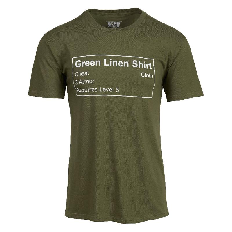 【丹】暴雪商城_World of Warcraft Green Linen Shirt 魔獸世界 15周年 紀念 T恤