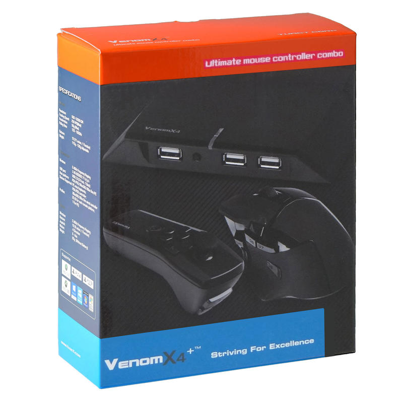 新款Venom X4滑鼠/手桿巡覽器/轉換盒組 APP手機配置支持PS3 PS4 XB0X ONE 360 PC 設備