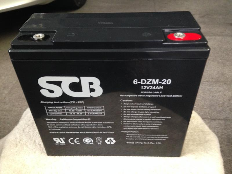 SCB 12V 24Ah (6-DZM-20) 鉛酸電池 電動車 代步車 電池 電瓶 免加水