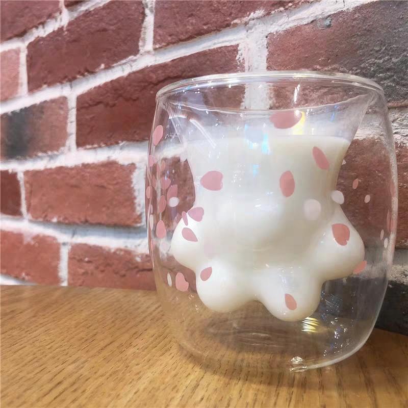 櫻花貓爪杯 透明白 非星巴克款 療癒小物