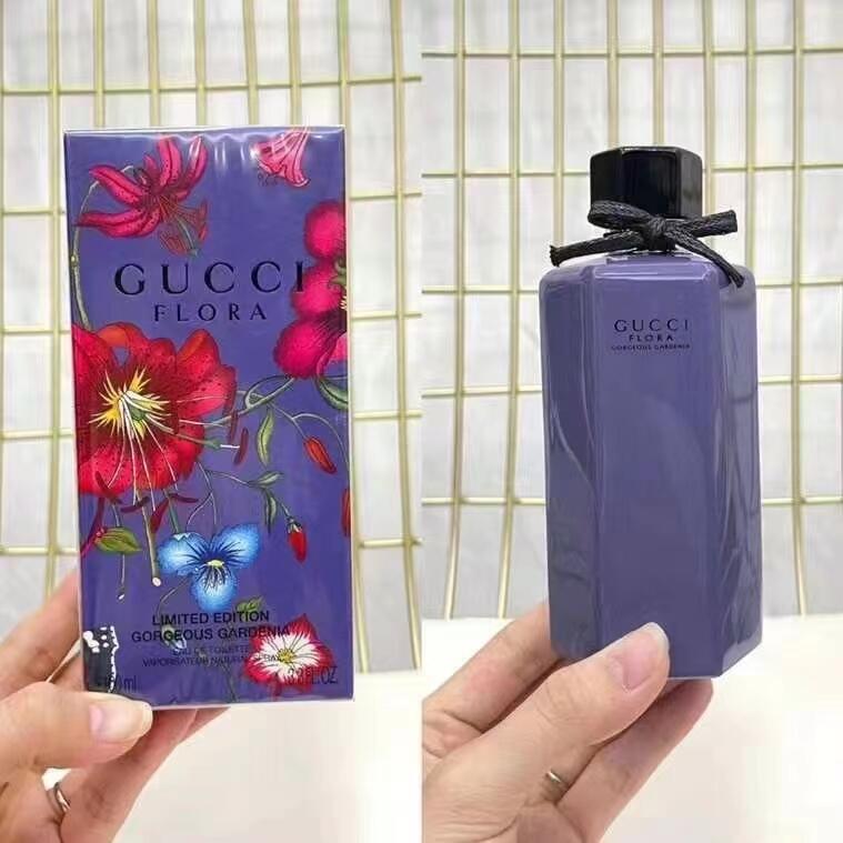 GUCCI FLORA 香水 紫色 官方正品】GUCCI古驰Flora栀子花薰衣草紫色瓶限量版女士淡香水