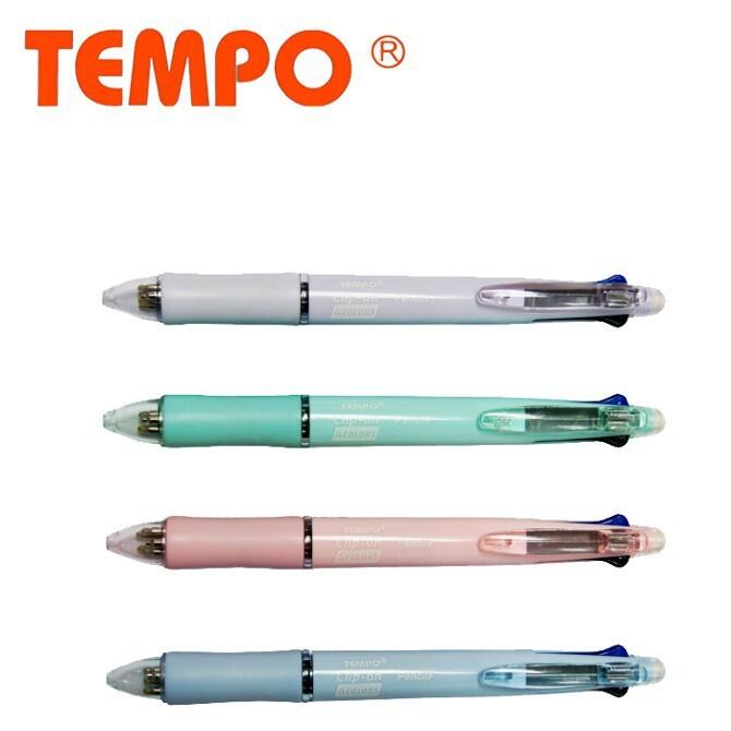 節奏 TEMPO 4C-402 馬卡龍色 4+1 多色原子筆 0.7mm 4色原子筆