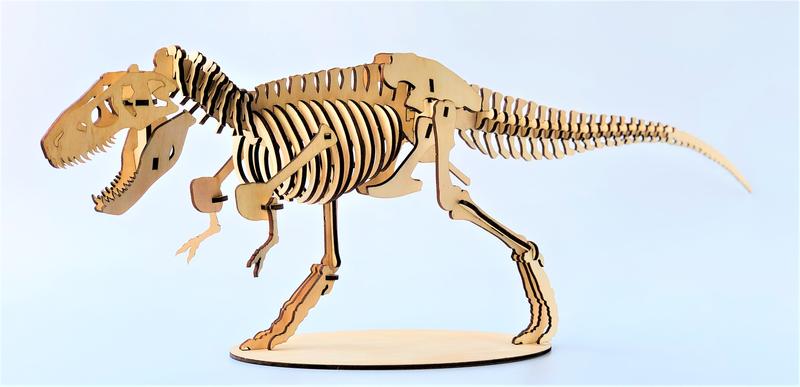 雷雕木質 立體3D拼圖DIY模型 擺飾 禮品 裝飾 侏儸紀 恐龍 暴龍 霸王龍2.0