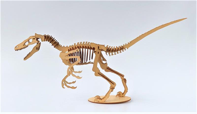 雷雕木質 立體3D拼圖DIY模型 擺飾 禮品 裝飾  侏儸紀 恐龍 迅猛龍2.0