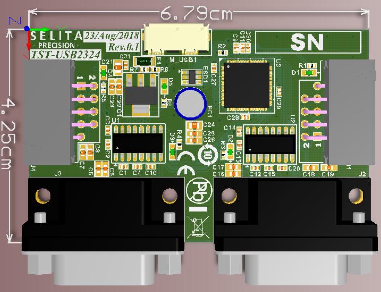 USB 轉 RS-232 to COM 4 port 控制卡 治具卡 介面卡 測試卡 (TST-USB2324)
