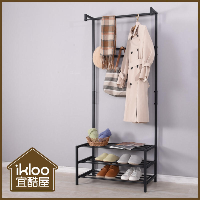 【ikloo】工業風掛衣置物架衣物 收納架 鞋架 置物架