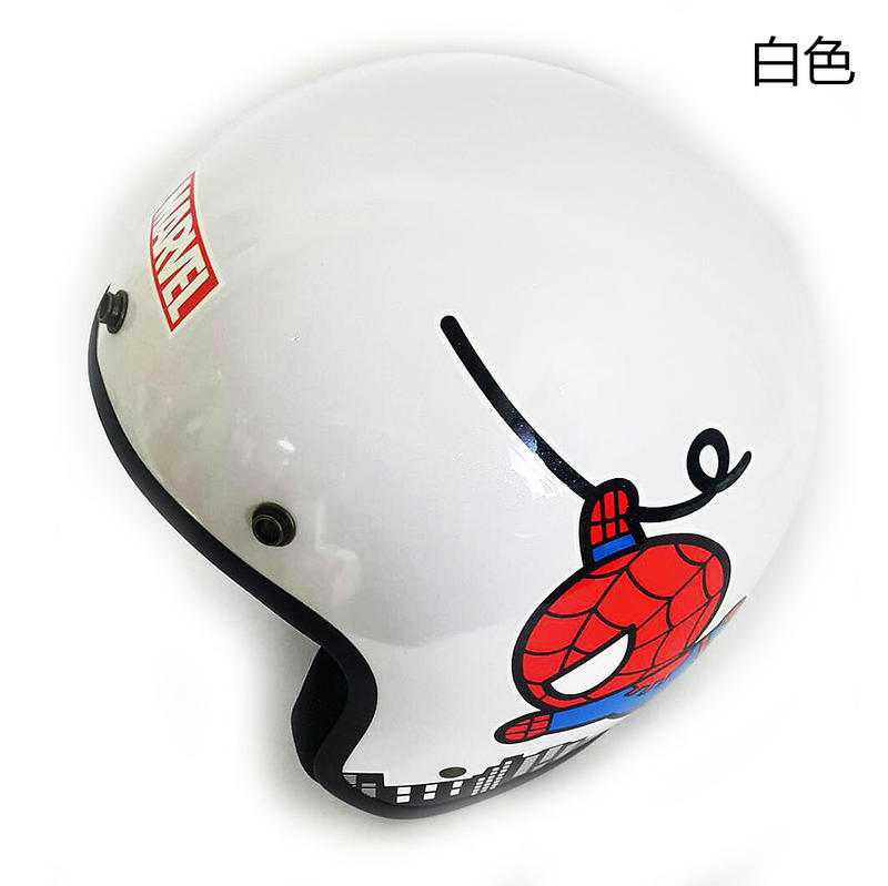 CA-309 蜘蛛人 白 復古半罩安全帽(購買即贈送專屬長鏡片)
