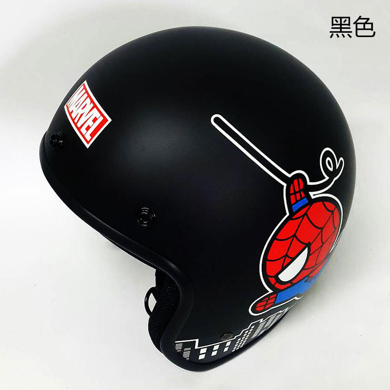 CA-309 蜘蛛人 黑 復古半罩安全帽(購買即贈送專屬長鏡片)