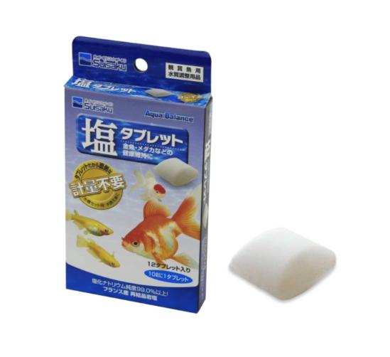 [HAPPY水族]日本 Suisaku 水作 金魚鹽錠 鹽碇12顆/盒 鹽片粗鹽 礦物鹽 F-9212