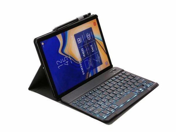 新款三星Tab S5e 10.5吋藍牙鍵盤皮套T720 T725帶七彩背光超薄可拆分式藍牙鍵盤+保護皮套