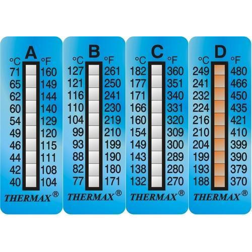 【大樂倉】英國進口 Thermax 十格溫度貼紙/感溫貼紙/測溫貼紙/溫度貼紙/溫度標籤/溫度變色貼紙/ 卡鉗溫度貼紙
