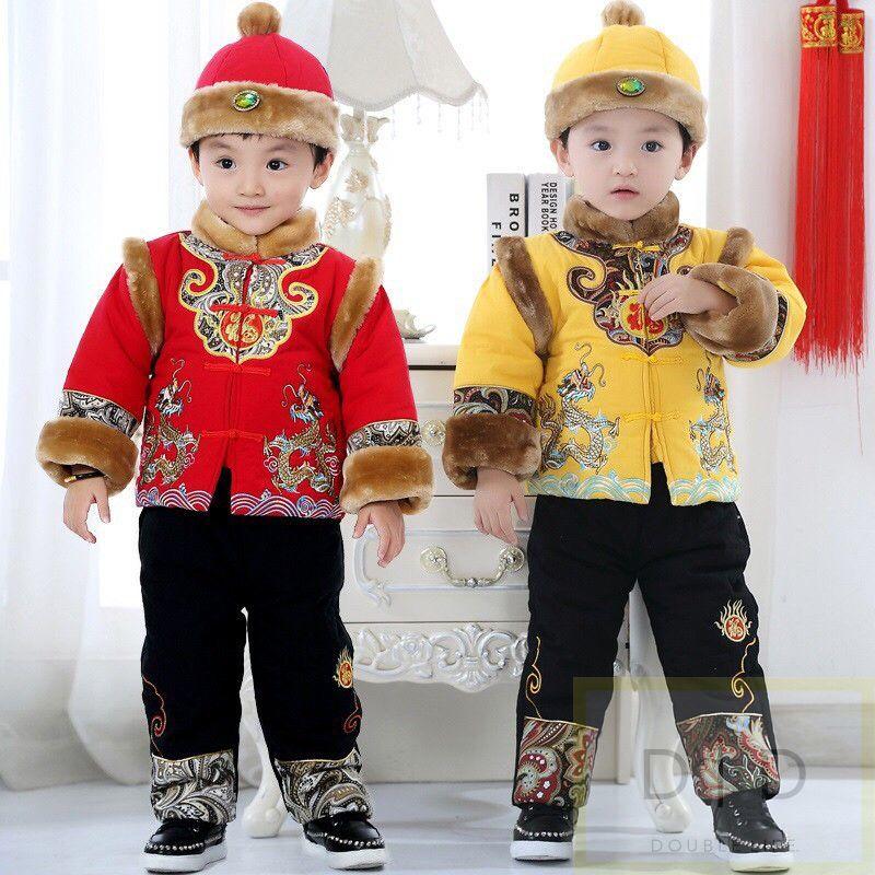 新春男童服飾 皇上服 新年衣服 中國風 嬰幼兒 包包 唐裝上衣+長褲+帽子 三件套 男童唐裝 過年衣服 兒童古裝新年裝