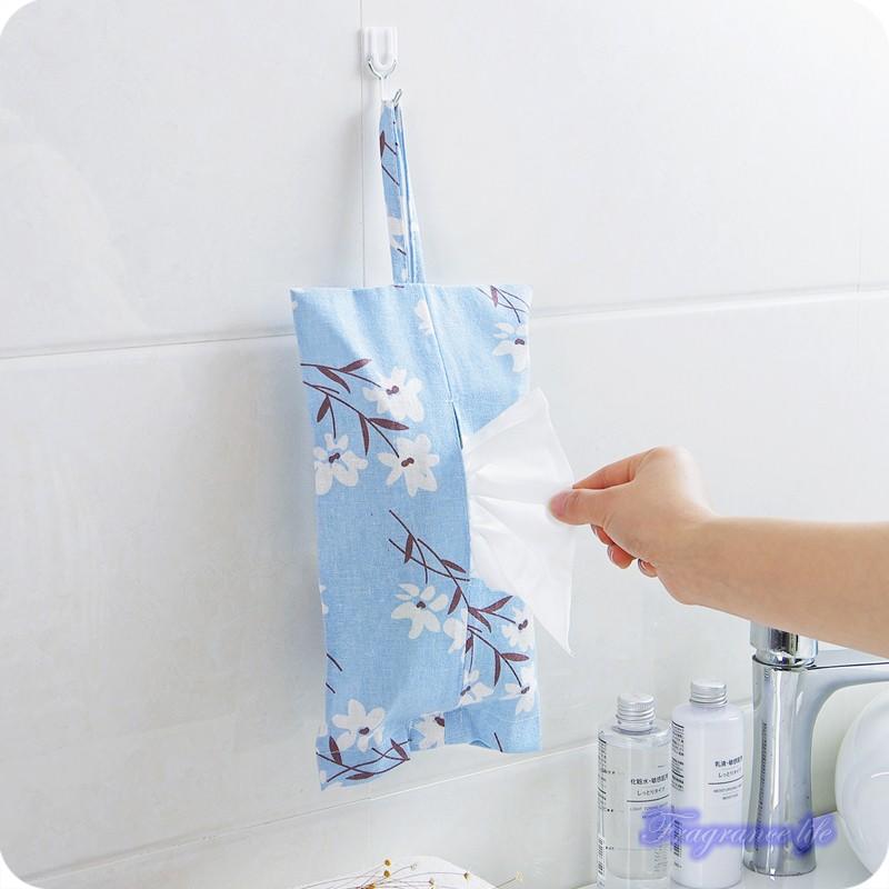 日式布藝掛式面紙收納袋 抽取式衛生紙收納袋 紙巾掛袋