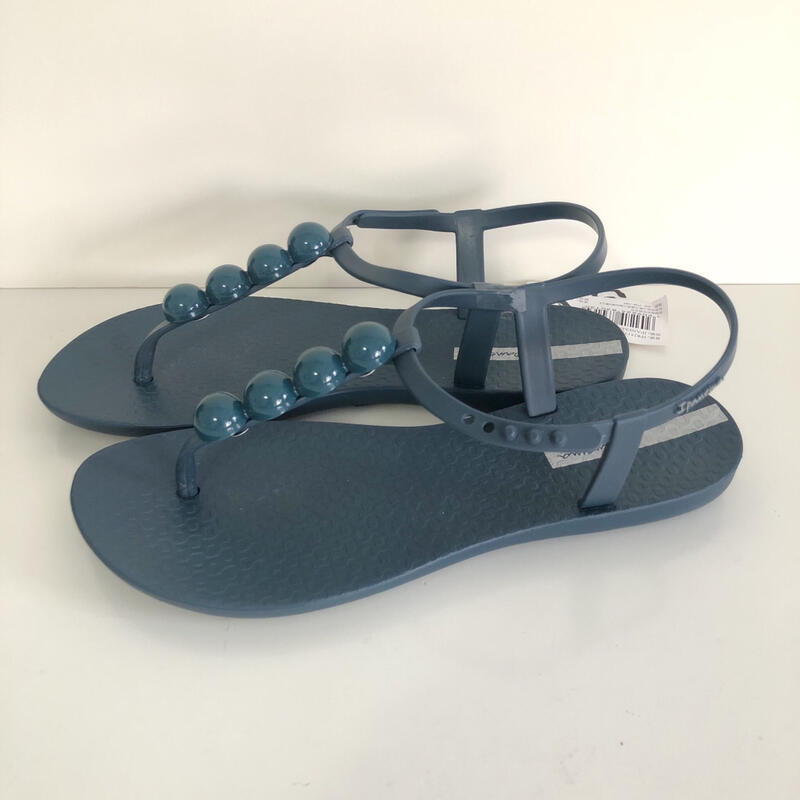 《現貨》Ipanema 女生 涼鞋 巴西尺寸35（巴西性感女星 ANITTA 代言款 珍珠T字夾腳涼鞋-灰藍