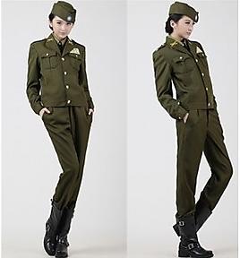 特務服裝 女軍裝美式國軍軍服 抗戰軍官服影視攝影表演演出服套裝軍綠色XXL 