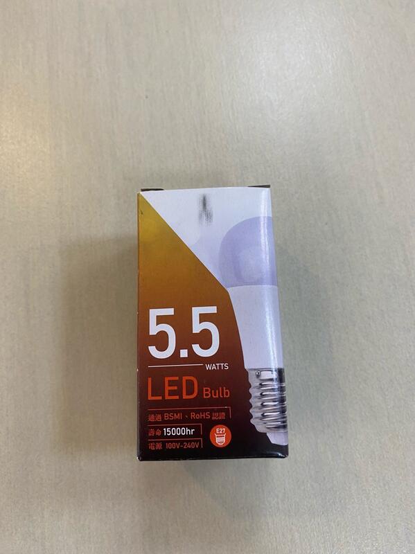 CNS認證 5.5W LED節能省電燈泡  (黃光.自然光.白光)E27