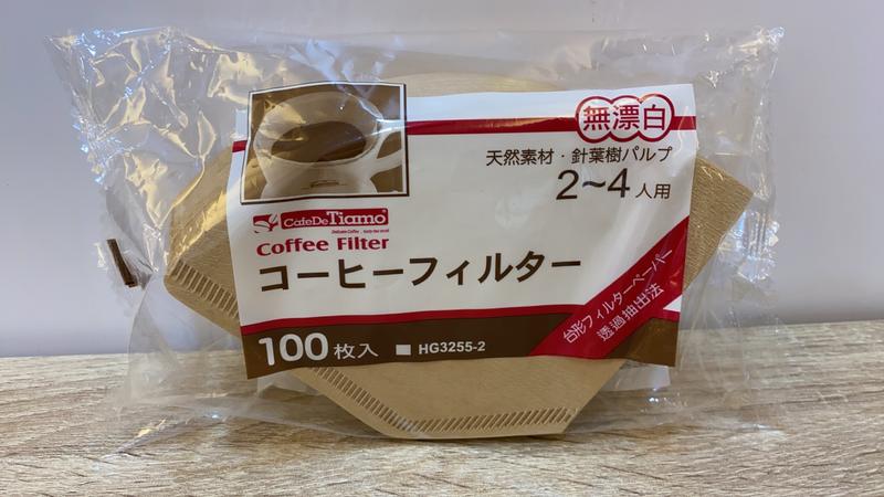 **愛洛奇**日本Tiamo 102無漂白 扇形 咖啡濾紙2-4人份 100入(型號:HG3255-2)