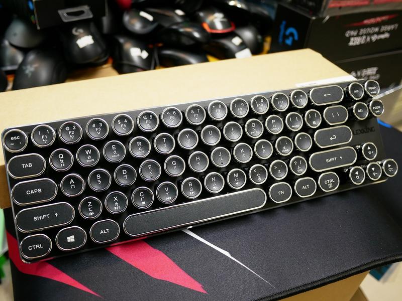 【本店吳銘】 雷斯特 Lexking LKB-7130 迷你機械式復古打字機鍵盤 假掰 文青風 復古鍵盤 青軸 耀眼黑