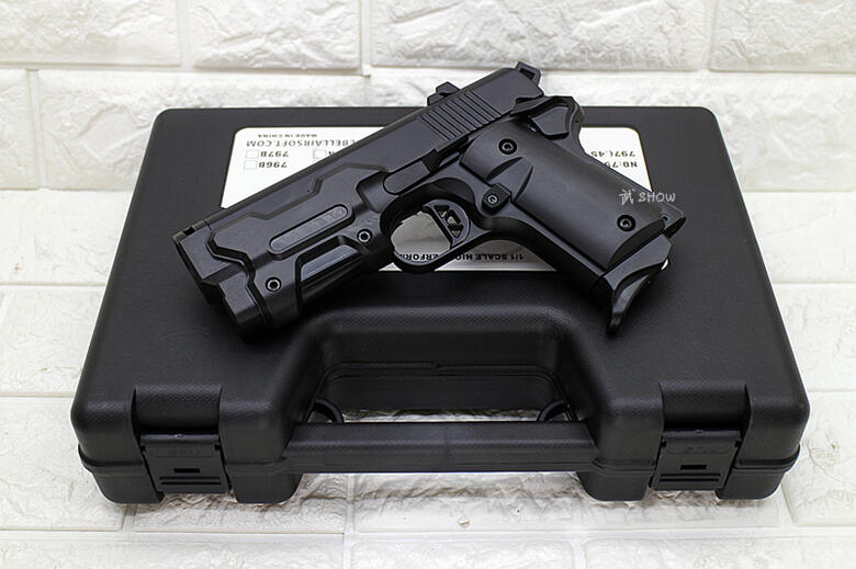 武SHOW BELL AM.45 VRMMO 手槍 瓦斯槍 黑 ( 刀劍神域虛擬實境角色扮演GBB槍BB彈玩具槍柯特