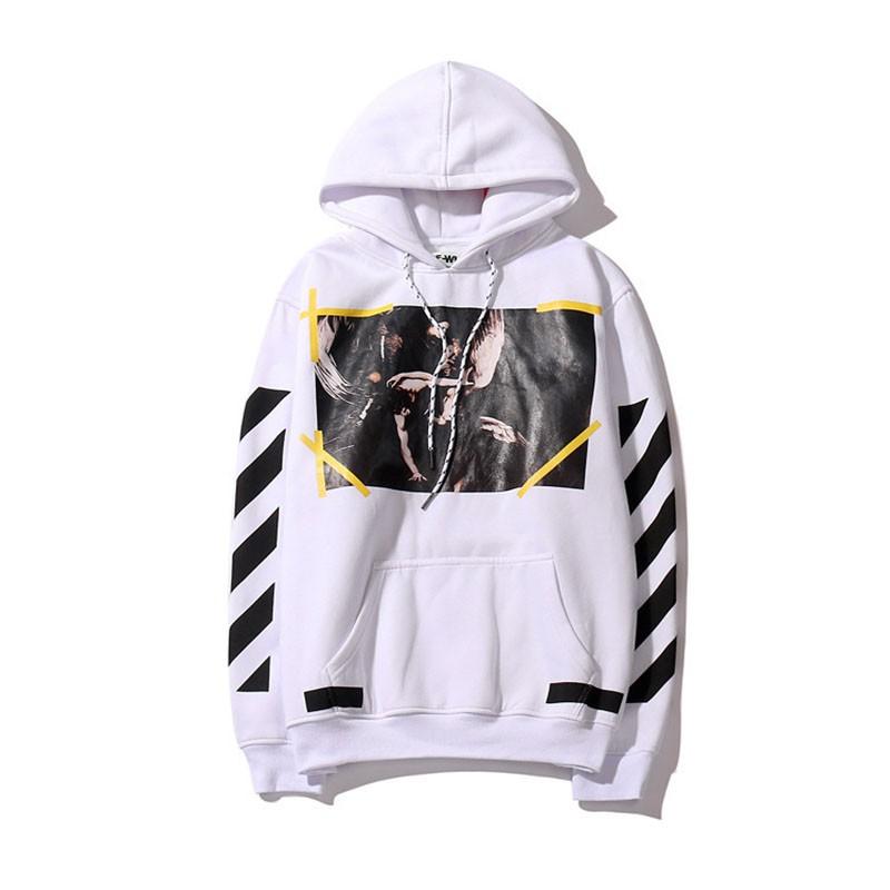 off white 天使翅膀帽T 長袖T off-white 油畫套頭男女加絨保暖%$hwrcp