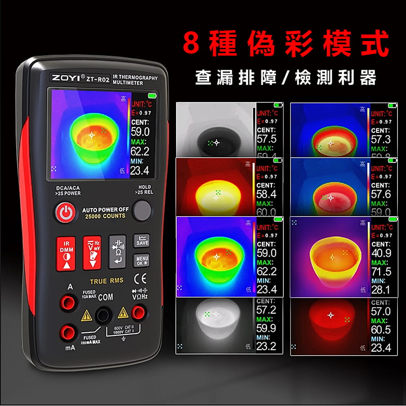 ⚡電世界⚡ ZOYI ZT-R02 高清紅外線成像儀 數位萬用電錶 二合一 高解析度 按鍵式 電路板維修 [1920] | 露天市集 | 全台 ...