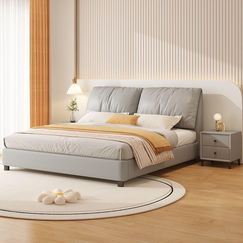 床實木床簡約家用主臥1.8m科技布雙人床出租房用1.5m單人床架