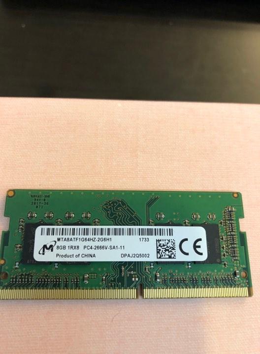 筆電用記憶體 美光 Micron DDR4 8GB 1Rx8 PC4-2666V-SA1