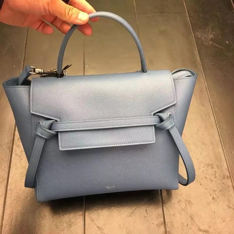 台灣現貨Celine Belt Bag 鯰魚包 Micro Belt Bag 小款24CM 水洗藍