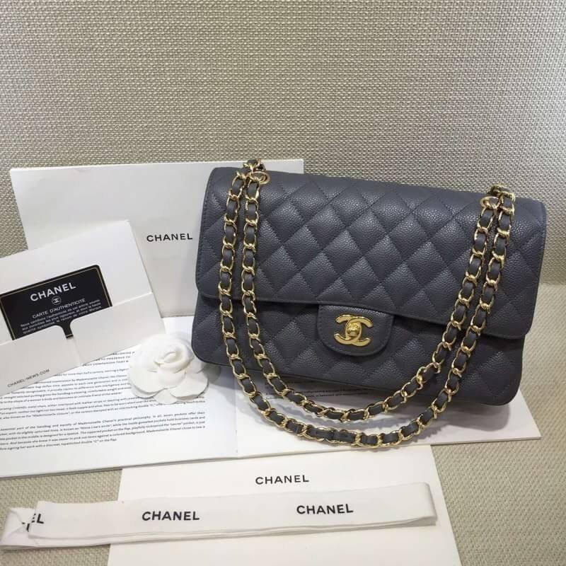 台灣現貨Chanel 小香 荔枝紋壓邊新款 CHANEL COCO 2.55 白金釦(香檳金) 鐵手提包 斜挎包 側背包