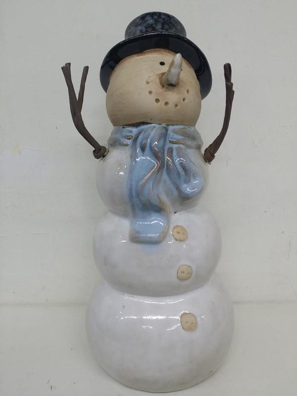 陶瓷 雪人 娃娃 高31cm