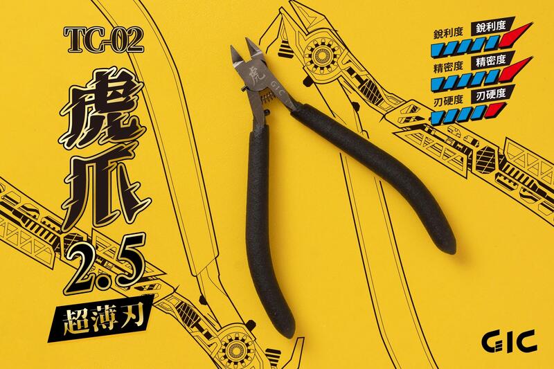 【超作工具販店】 GIC TC-02 虎爪2.5 模型專用 單刃 超薄刃斜口鉗 (全新包裝上市)