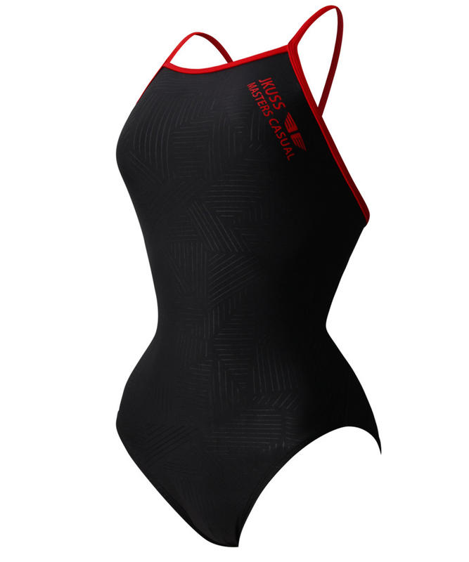 Jkuss 織紋系列-真紅，義大利面料加厚，高抗氯，專業練習比賽競賽泳衣，UPF50+，貼身時尚，女性少女大童，韓國製造