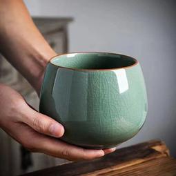臺灣現貨陶瓷汝窯水盂茶洗建水茶水缸哥窯茶桶家用復古功夫茶渣缸功夫茶盂