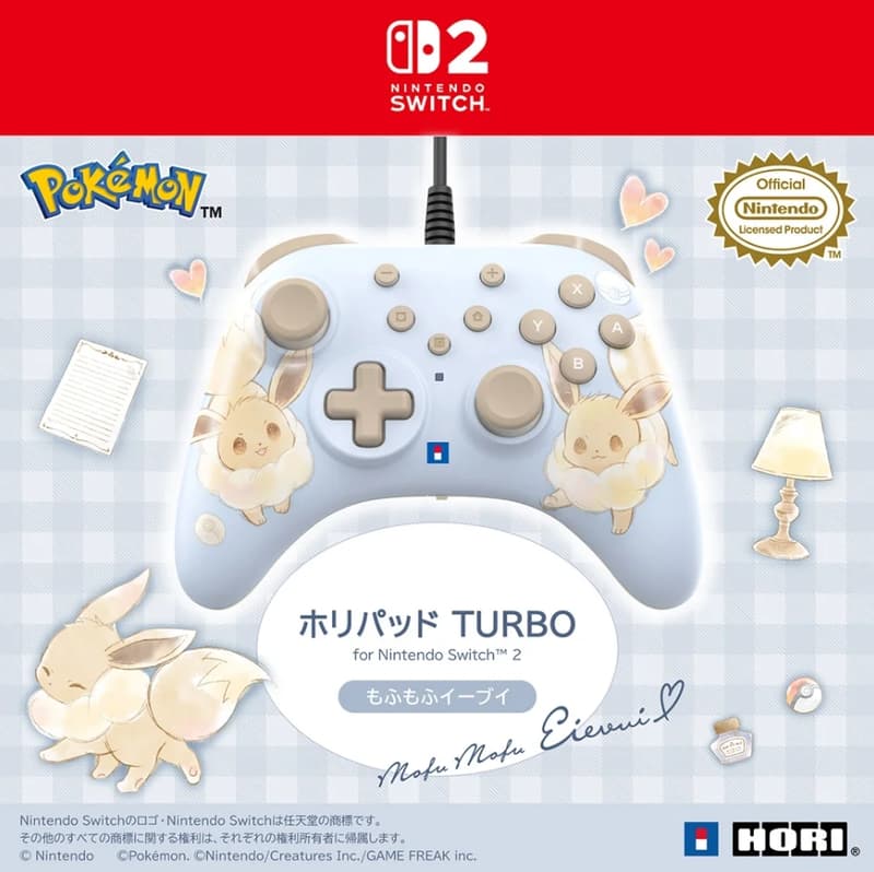 【GamePapa】HORI NS2 Switch2 TURBO 有線控制器 寶可夢 毛茸茸的伊布-NSX-083