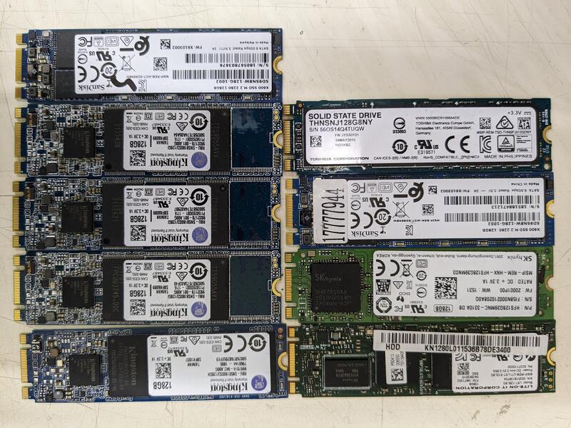 (如圖) 各廠牌 M.2 SATAIII 128G SSD 固態硬碟  二手良品 請確認適用規格