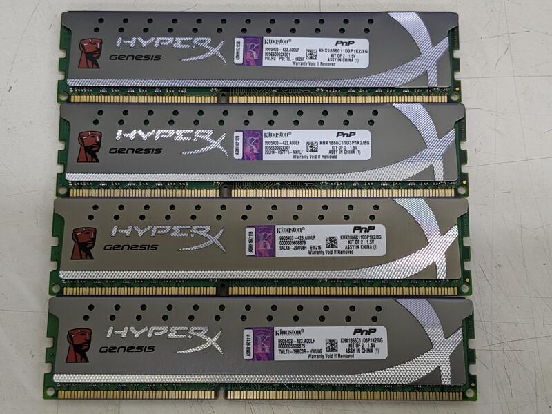 金士頓 HyperX Genesis DDR3 1866 (4GX2) 8G 2隻一組 超頻  終保