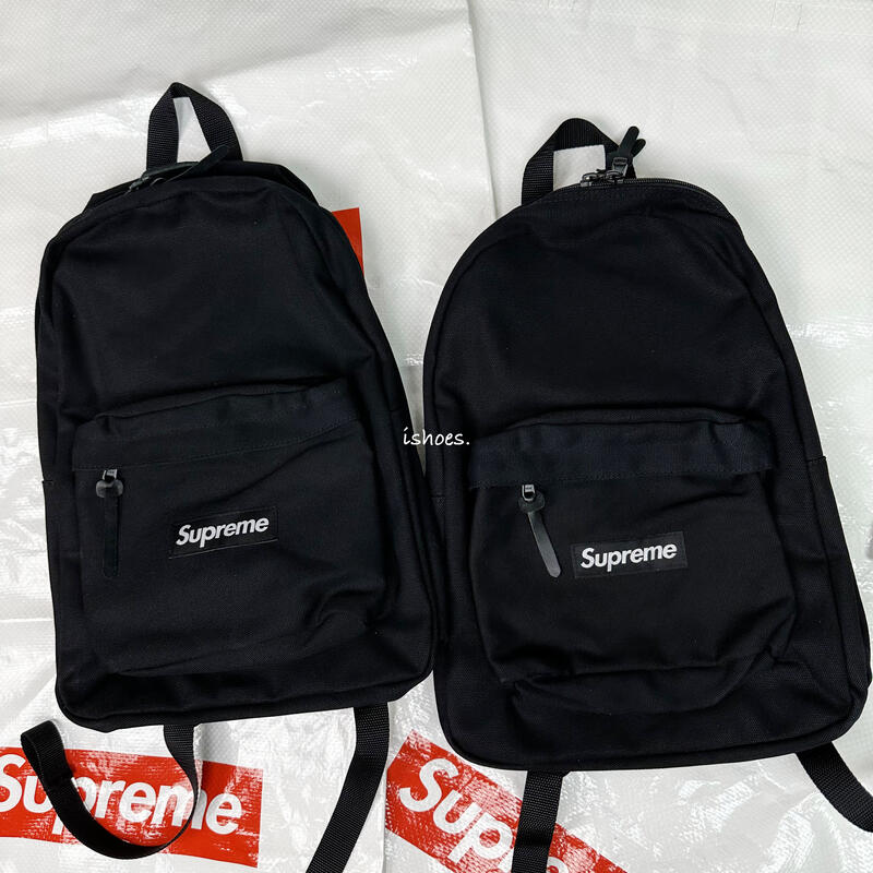 日本購入】現貨iShoes正品Supreme Canvas Backpack 後背包黑色帆布穿搭