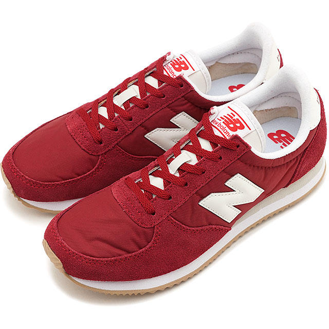 現貨 iShoes正品 New Balance 女鞋 紅 白 麂皮 尼龍 復古 休閒 慢跑 運動鞋 WL220CRA B