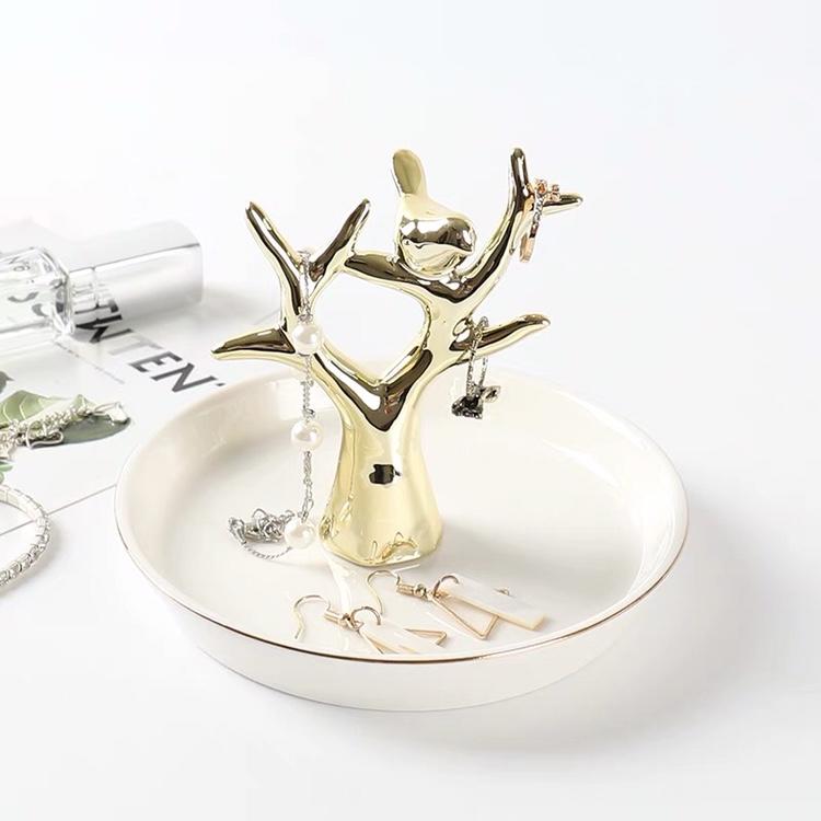 現貨-鳥與樹飾品盤  飾品展示架  首飾盤  陶瓷盤  生日禮物  新婚禮物