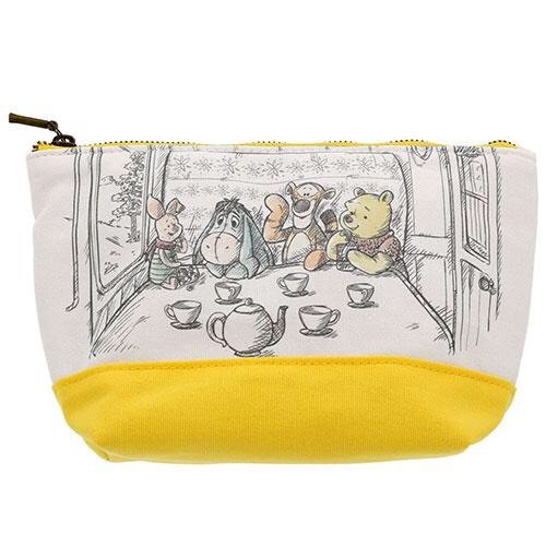 迪士尼 Disney Pooh 小熊維尼與小豬 帆布收納包 收納袋 黃色 現貨